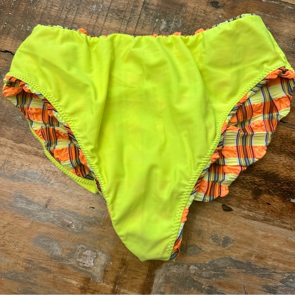 Montce NWOT Paula Bikini Bottom Neon Plaid - Picture 8 of 10